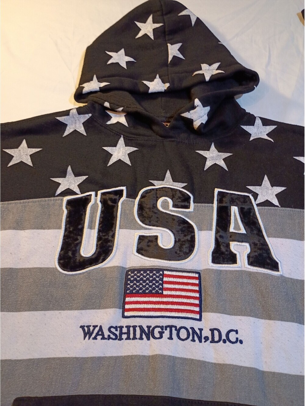 DPC USA Washington D.C. Star Print Hoodie Sweatshirt Medium